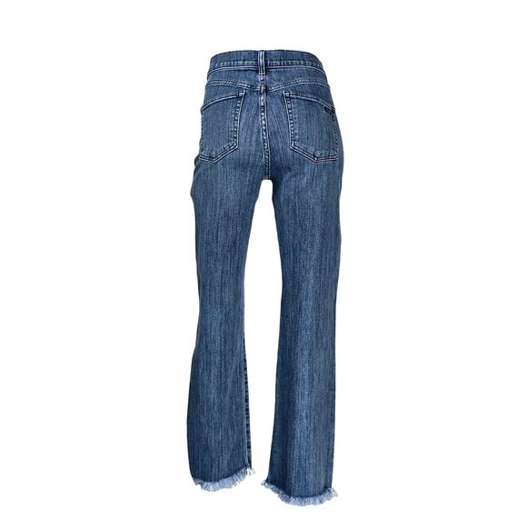 AYR The Pop Straight Leg Raw Hem High Rise Denim Blue Jeans Size 27L - Picture 3 of 15